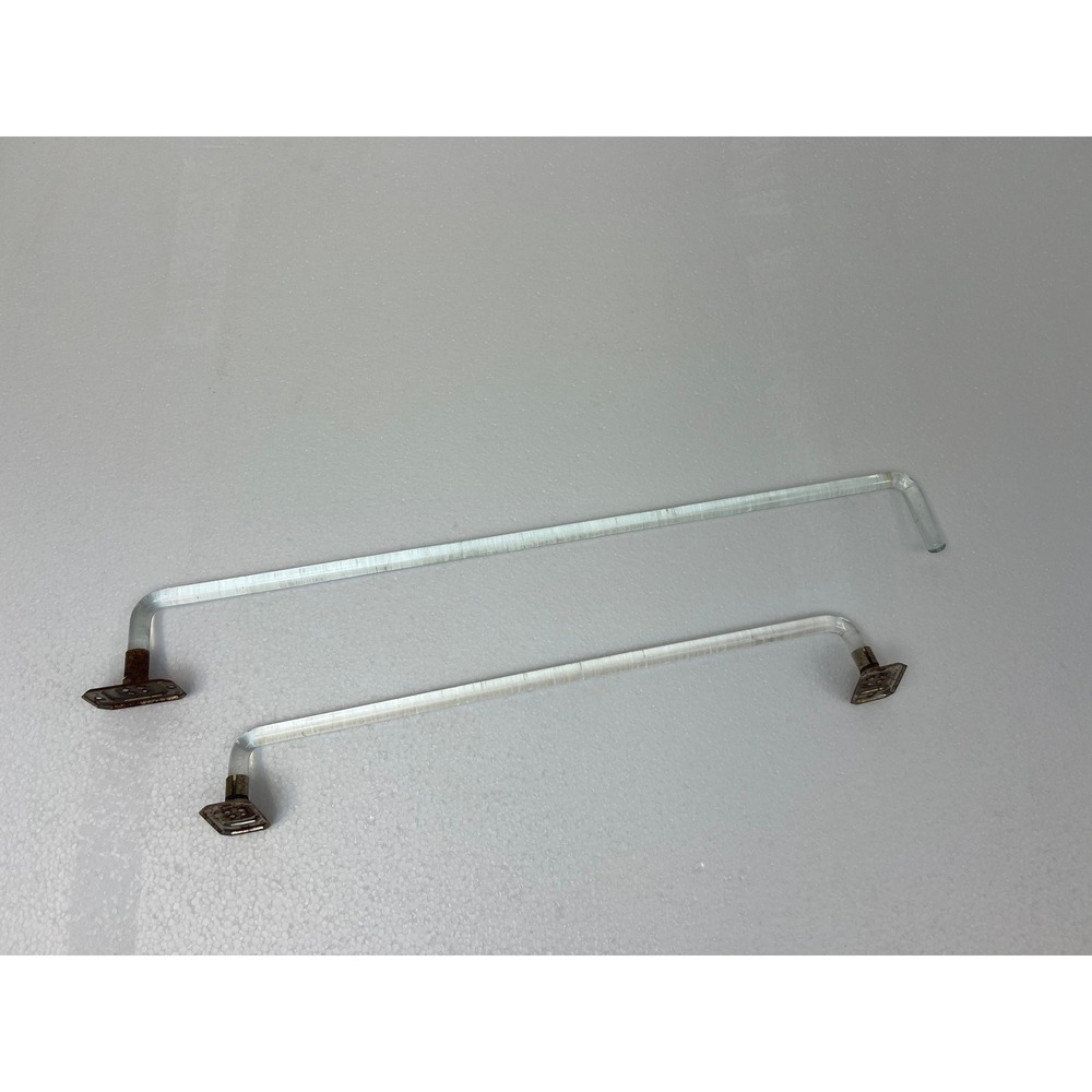 Vintage Glass Towel Bar Set 40s 50s Mid Century Bathroom Rods Art Deco 18" & 24"